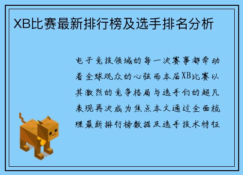 XB比赛最新排行榜及选手排名分析